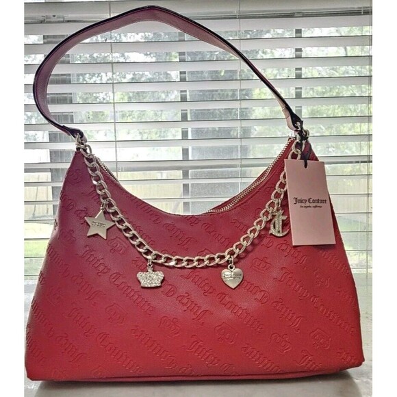 New Juicy Couture Not Your Babe Hobo Cool Red Bag NWT - Picture 1 of 13